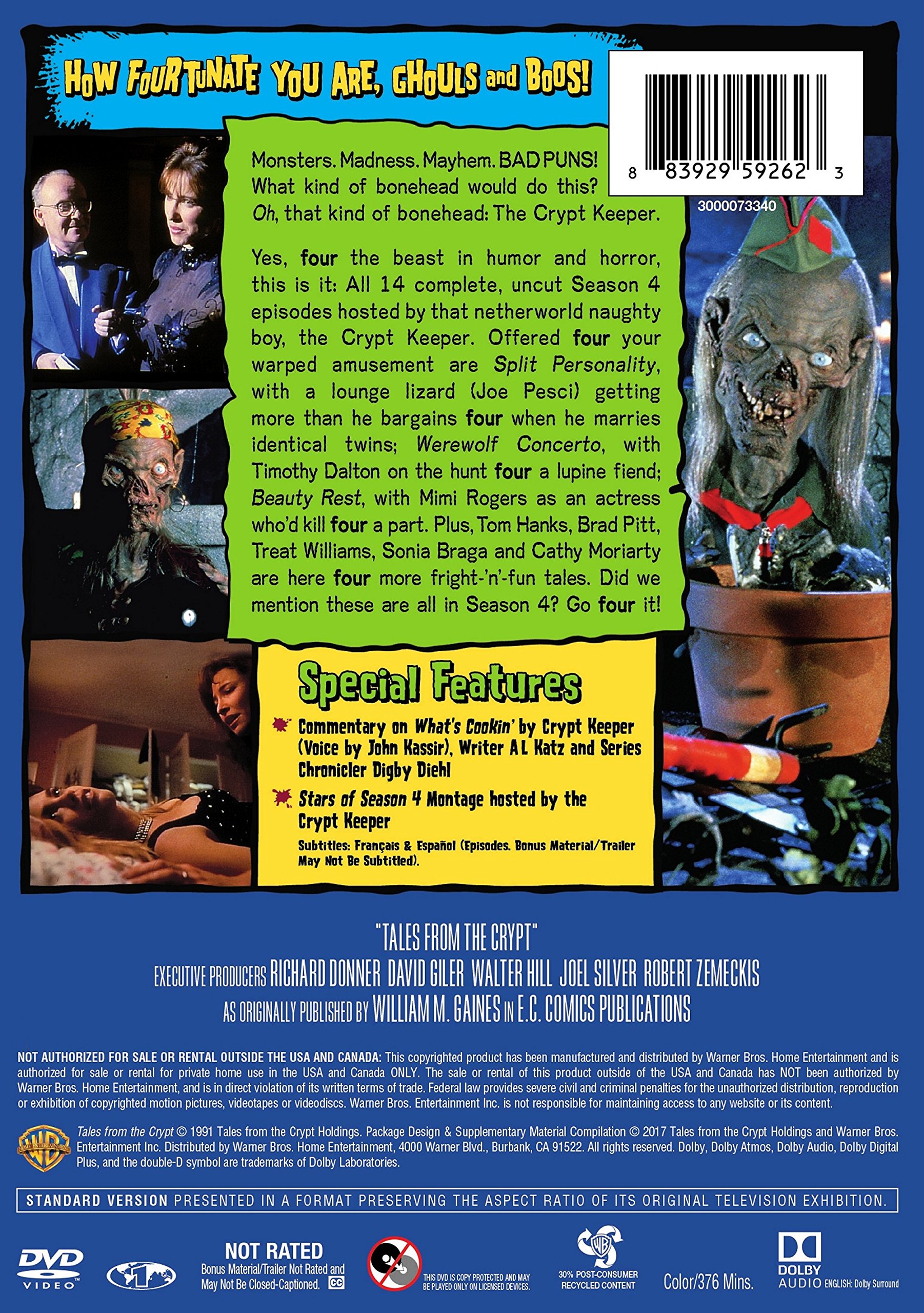 Tales From The Crypt: The Complete Fourth Season (3 Dvd) [Edizione: Stati Uniti] [Italia]