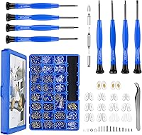 HQVOIC Magnetic Eyeglass Repair Kit: Precision Screwdriver Set, Nose Pads, Screws, Tweezer & Compact Box for Glasses, Sunglasses, Watches