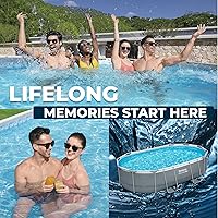Vista 9 de Bestway 56655E Power Steel - Juego de piscina de 16 x 10 x 42 pulgadas, marco ovalado para exteriores sobre el suelo, con bomba de filtro