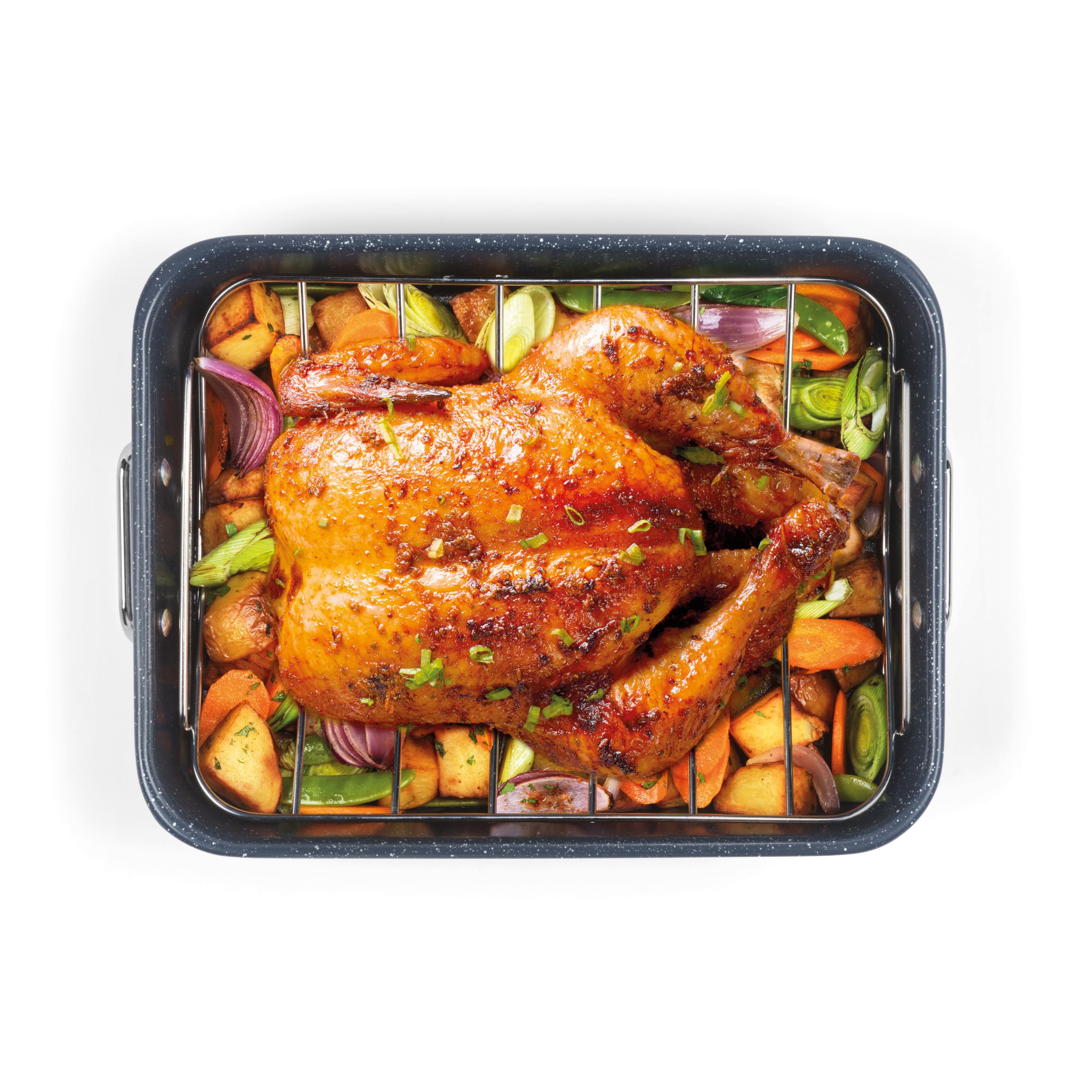 Russell Hobbs 34cm Roaster & Rack – Nightfall Stone Range, Easy-Clean Non-Stick Coating, Stainless Steel Rack, Carbon Steel Body, PFOA-Free, Oven Safe up to 220°C — image 1