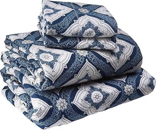 Miniatura 11 de Tribeca Living - Juego de sábanas de franela tamaño King, 100% franela de algodón, juego de sábanas de 200 GSM, bolsillo profundo, tamaño King, 4