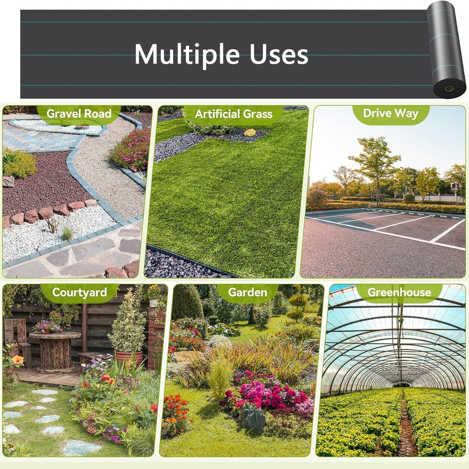 Malla Antihierba Estabilizada contra UV, contra Las Malas Hierbas Barreras contra Malezas Ultra Resistente, Varios Tamaños, Premium para Control De Maleza, Jardín E Invernadero(4x20m)