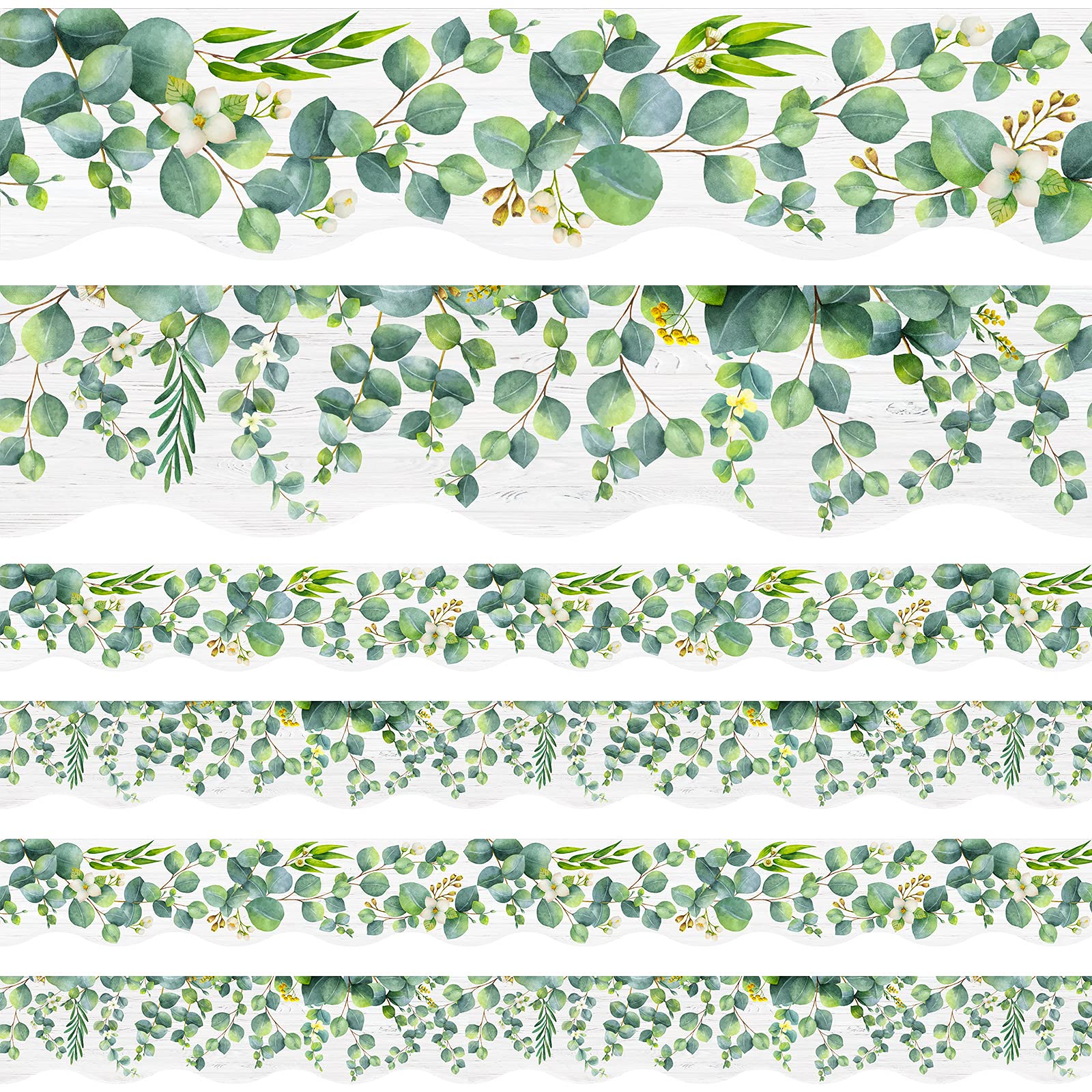 59ft Eucalyptus Boho Border Trim Bulletin Board Classroom Bulletin Wall Decor Trim Border Decor Wall Decals Tropical Leaves Greenery Wal Decoration