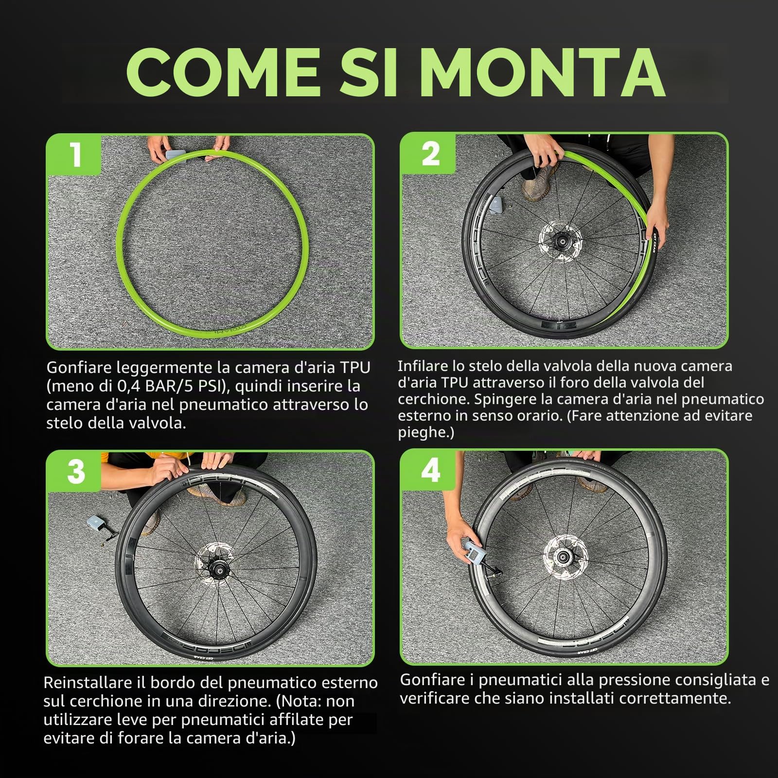2 tubi in TPU per gravel, ultra leggeri, 46 g, 700 C x 32 – 47 – 622, tubo flessibile per mountain bike, 29 pollici, in TPU Gravel bici da corsa 28 pollici, FV: 65 mm