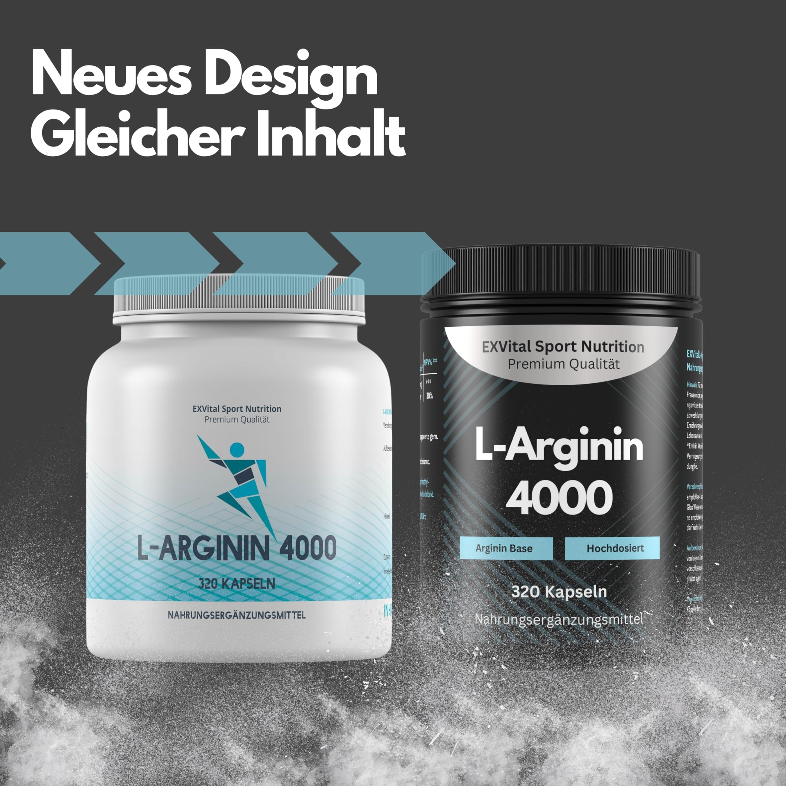 EXVital L-Arginin 4000 hochdosiert, 320 Kapseln in deutscher Premiumqualität, 2-3 Monatskur, semi-essentielle Aminosäuren. ApoTest: "Sehr gut"