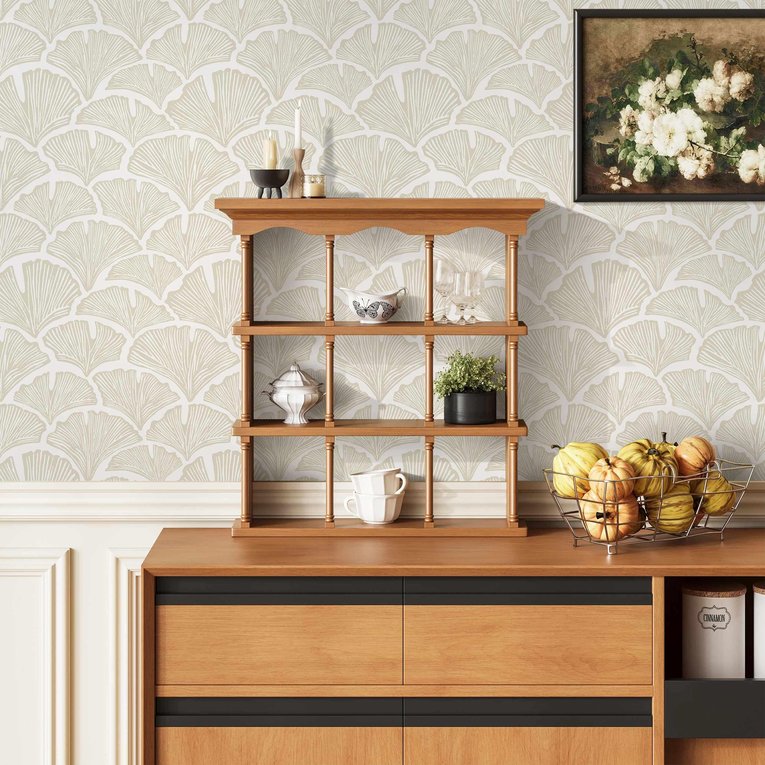 Papel de contacto lavable y extraíble para cocina con diseño moderno de hojas