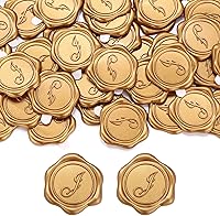 Vista 29 de Yoption Calcomanías de sello de cera con inicial M, paquete de 100 calcomanías autoadhesivas doradas para sellos de letras sobre para bodas