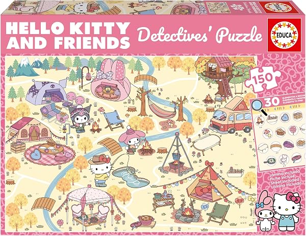Educa - Hello Kitty Détectives | Puzzle pour Enfants de 150 pièces | Assemblez-Le et Trouvez Les Objets cachés | Recommandé pour Les Enfants de 6 à 8 Ans (20512) - 1