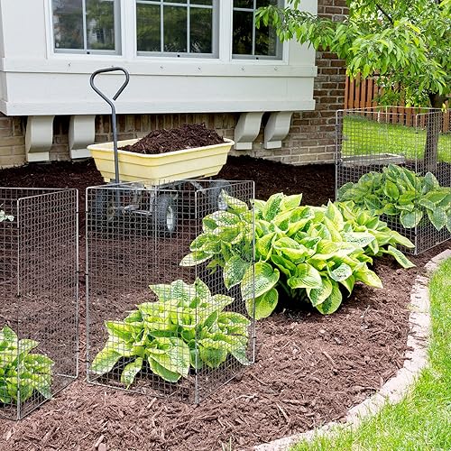 Miniatura 6 de Geosar Paquete de 60 protectores de plantas de alambre de pollo de 11.7 x 19.5 pulgadas, jaula de protección de plantas de conejos, pájaros y otros