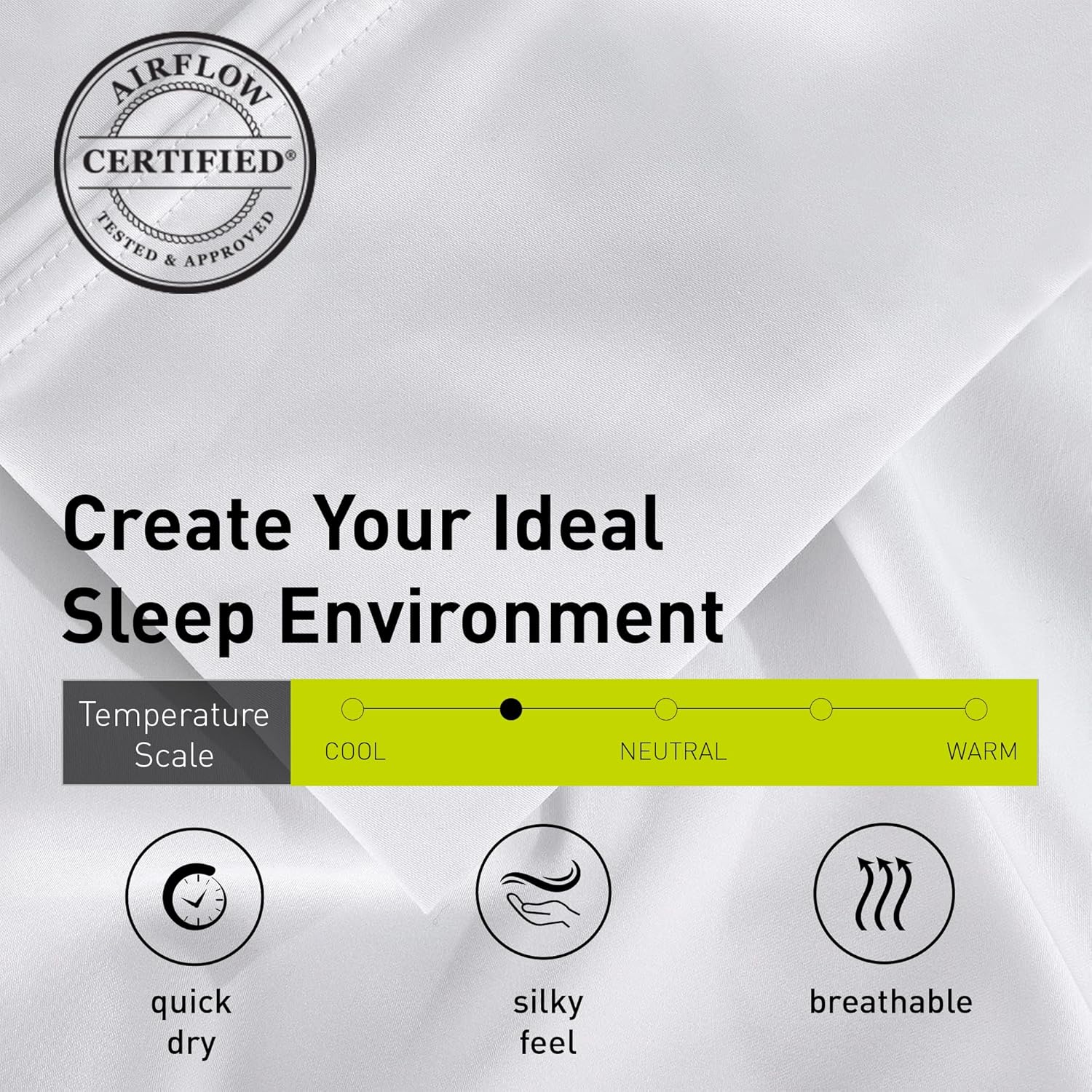 Bedgear Hyper-Cotton Split Head King Size Bed Sheet Set - Breathable, Quick-Drying Bed Sheets - Silky-Soft Bedding Alternative - Includes Fitted Sheet, Flat Sheet, 2 Pillowcases - Bright White
