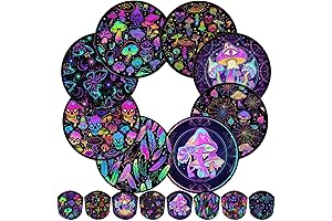 Mushroom Fan Club: 24 Pcs Foldable Mushroom and Skull Fans for EDM...