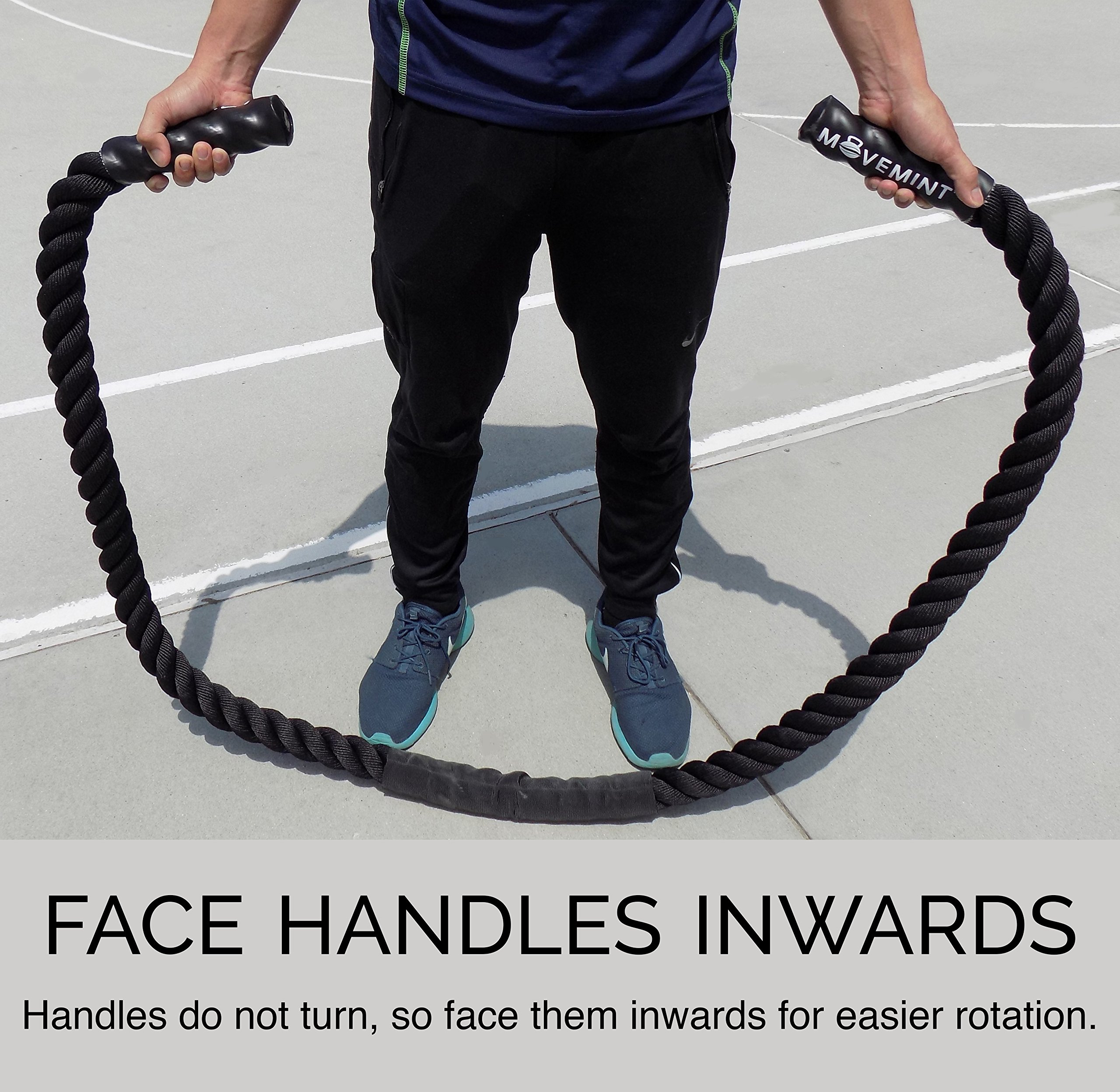 MOVEMINT Heavy Weighted Rope Springseil – 9 ft Länge (2,3 kg Kettlebell und 8.5lb Optionen), 5LBS (1.5" x 9')