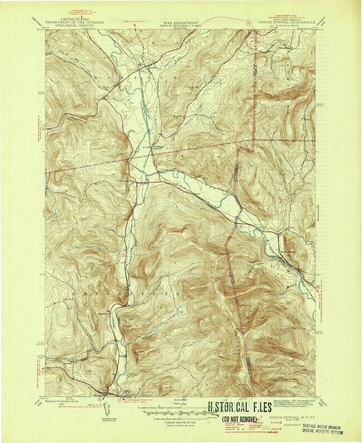 Vermont Maps 1946 North Pownal, VT USGS Historical