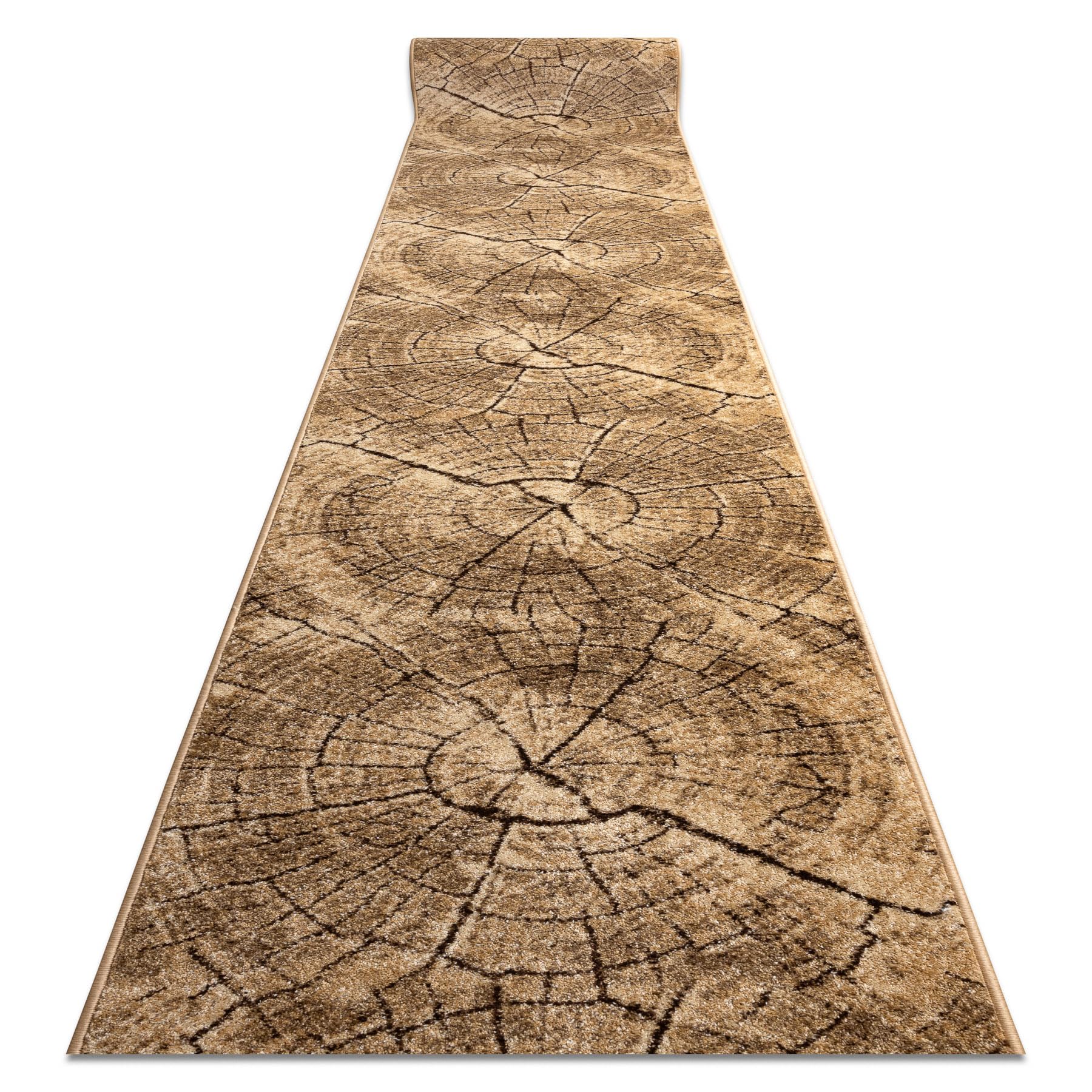 rugsx Läufer KARMEL Tronko Baum Holz, Flurteppich, Küchenteppich, Florteppich, modern, Diverse Größen, Nuss 80x210 cm