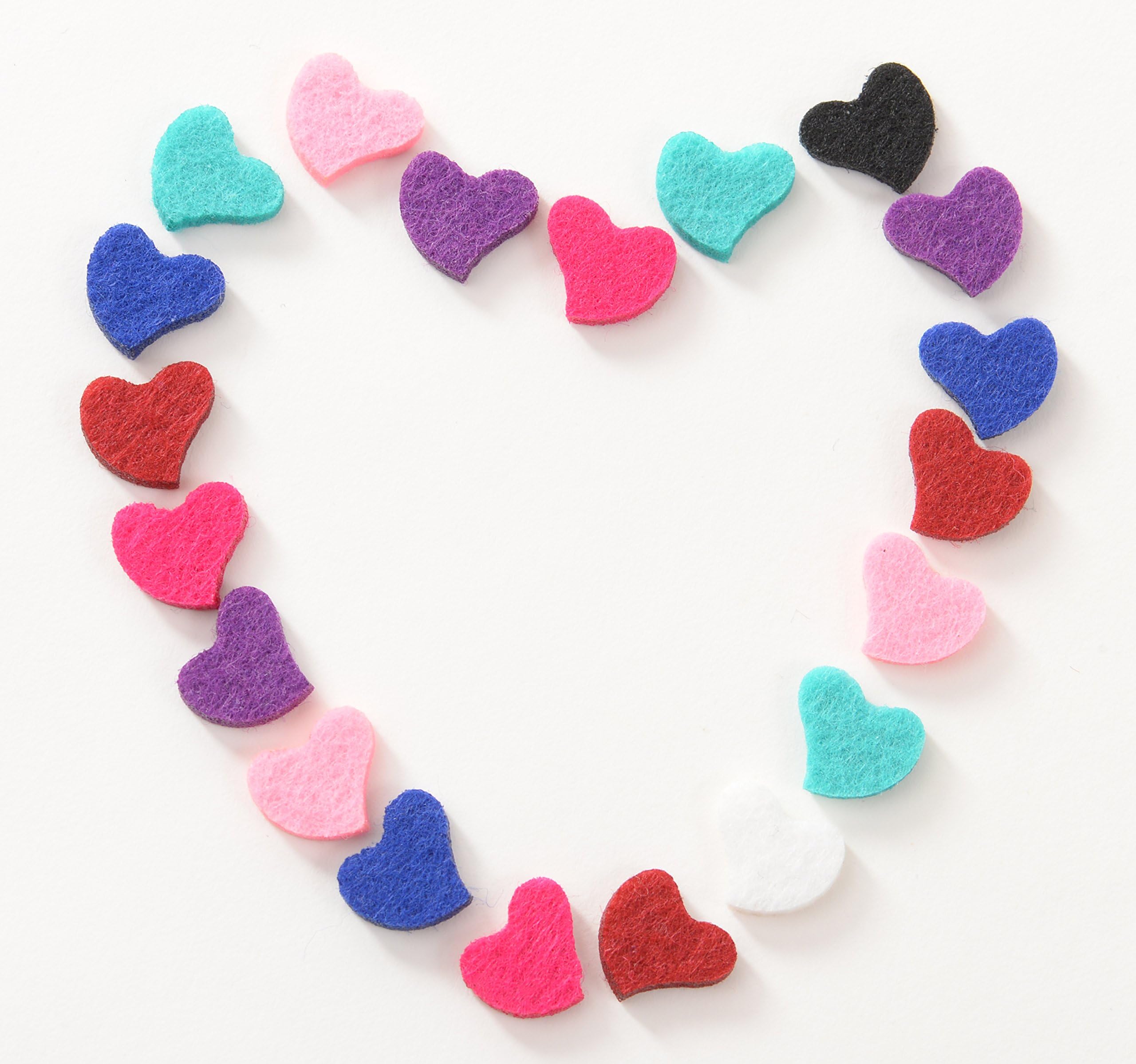 LockinScent Wellness Products Heart Shaped Thick Refill Pads for Aromatherapy Essential Oil Diffuser Necklace - 20-Pack Colored Re-usable Washable Replacement Pads
