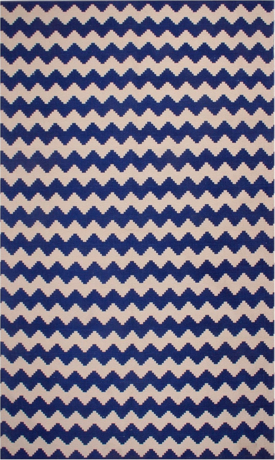 Superior 100% Cotton Area Rug, Contemporary Chevron Zig-Zag Pattern, Geometric Printed Flat Weave Cotton Rug - Grey, 8' x 10' Rug