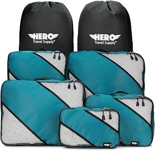 HERO Packing Cubes (5 Set) Luggage Organizers with 2 Laundry Bags