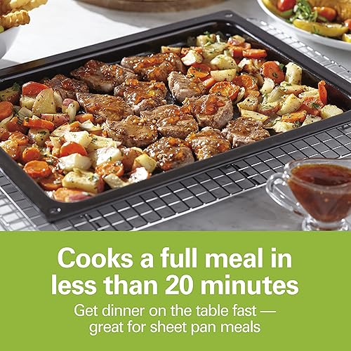 Miniatura 4 de Hamilton Beach Horno freidora de aire digital para encimera con funcionalidad segura y nítida, 6 en 1, rango de temperatura de 150-450⁰F, 1800W,