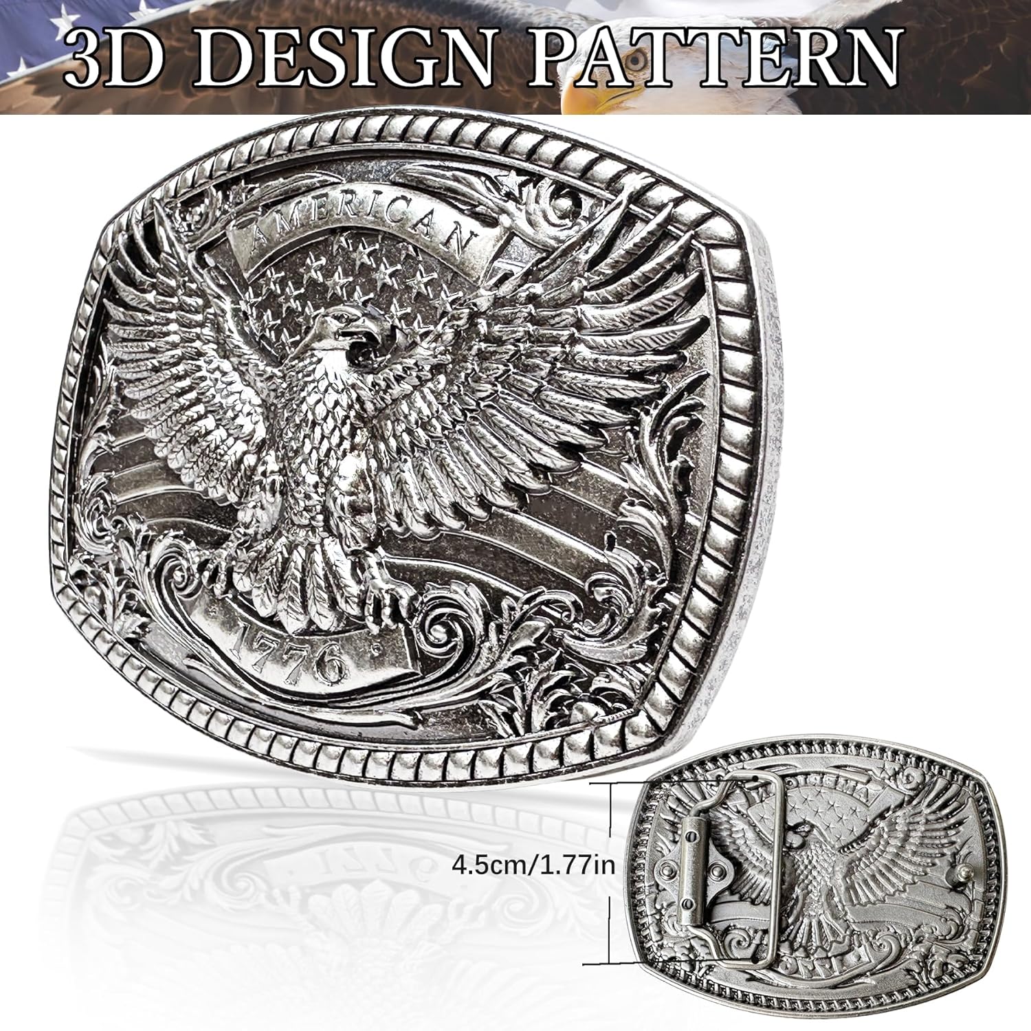 Belt Buckles Men Western Cowboy - Big Belt Buckle Vintage Mens Belt Buckles Large Belt Buckle Gifts for Men & Women - Image 2