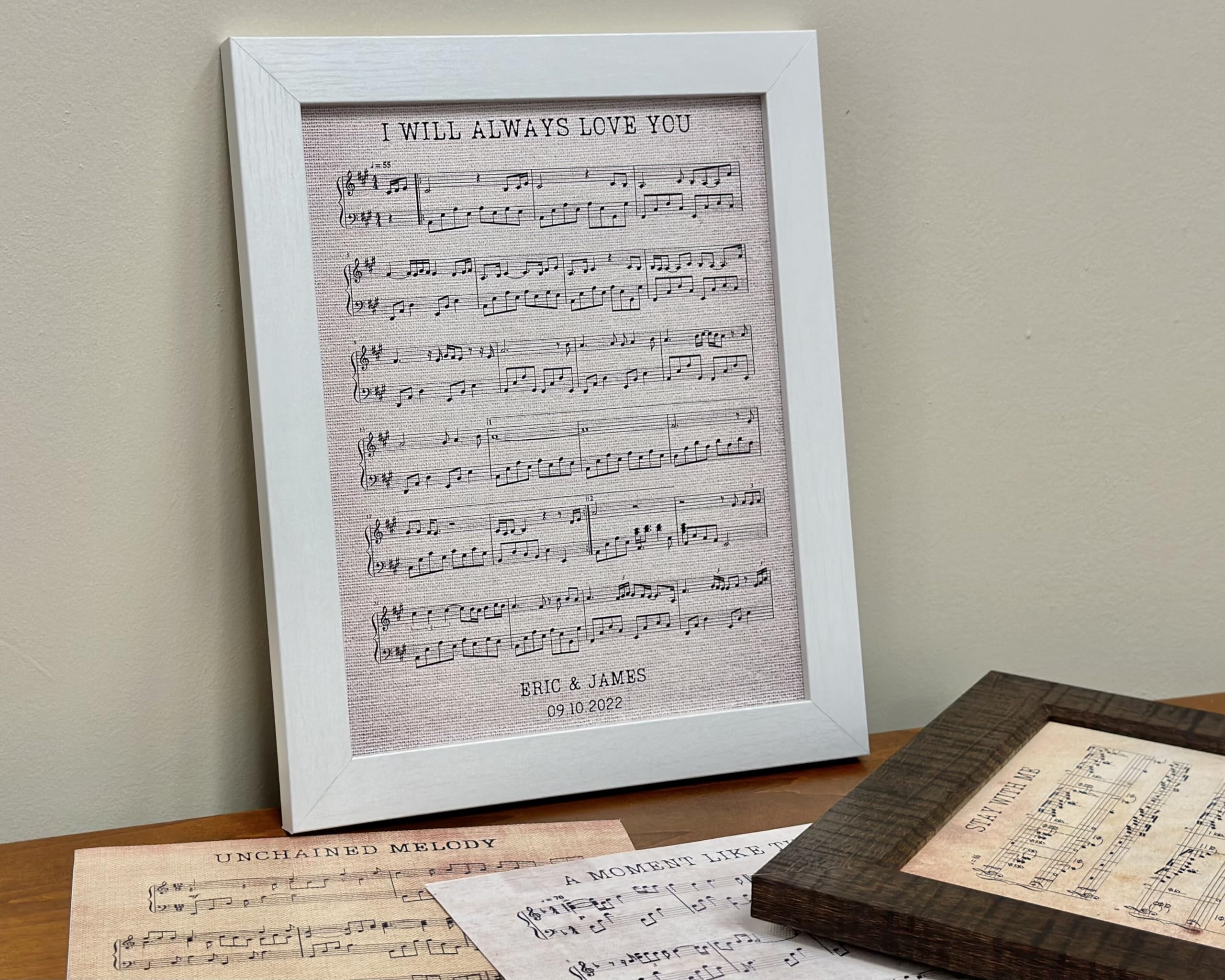 Song Notes Printed on Cotton, Personalized Anniversary Gift, Anniversary Gift, 2nd Anniversary Gift, Couples Gift, Gifts for Wife and Husband