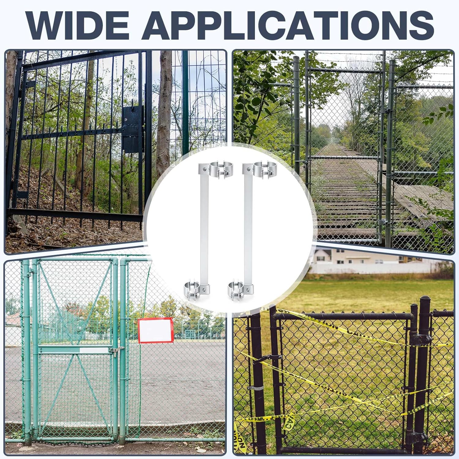 2 Set Automatic Gate Closer Self Closing Gate Hinges with Adjustable Tension and Bolts for Outdoor Side Gates, Dog Fence, Pool Gate, Chain Link Fence