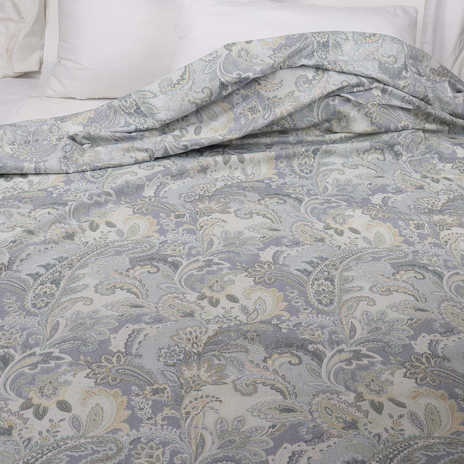 WBYCOTBED Grey Paisley Flat Bed Sheets Queen Size, 100% Cotton 400 Thread Count Bedding Set : Home & Kitchen
