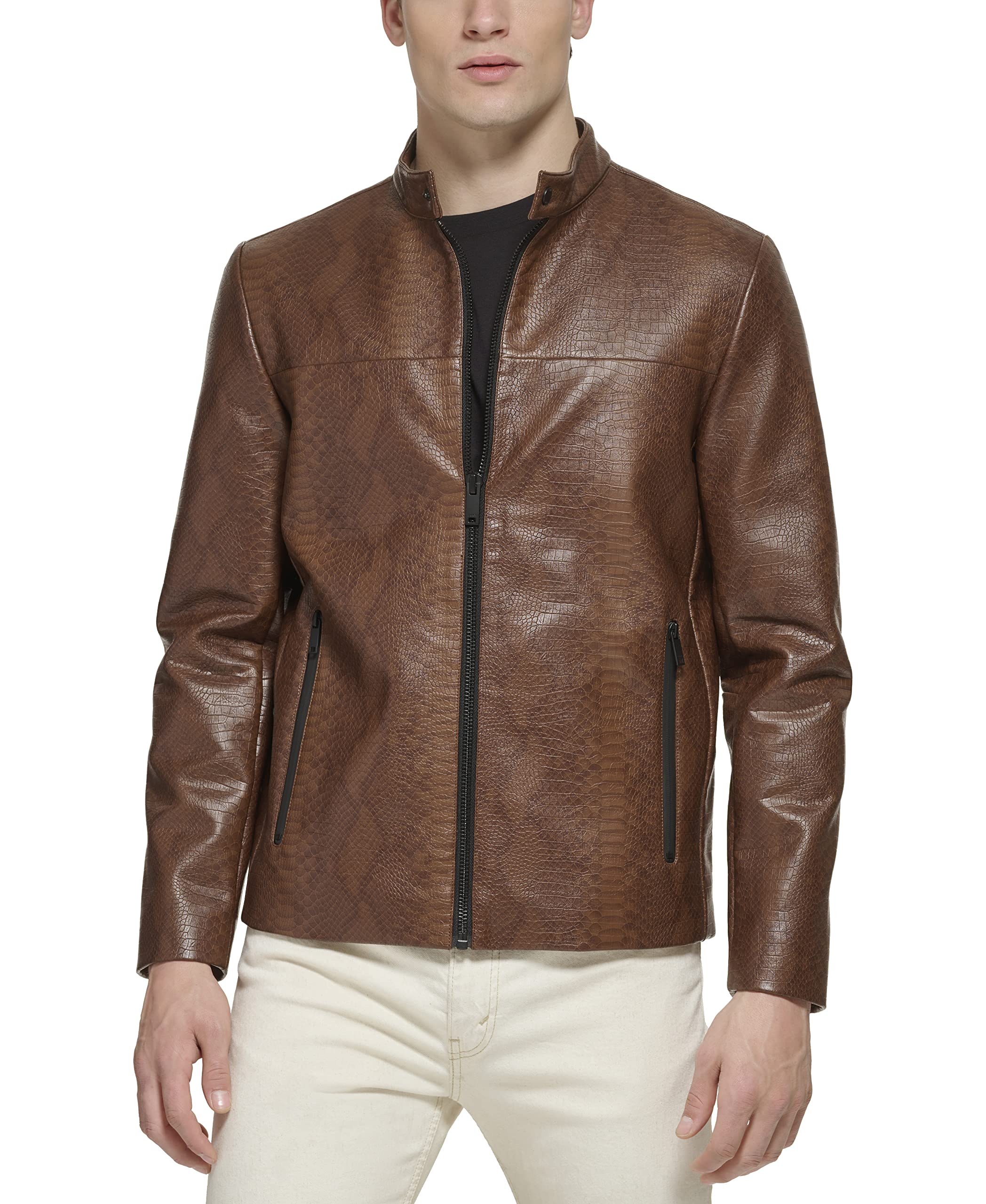 Calvin Klein Mens Quilted Zipper Detail Flight Jacket Jacket