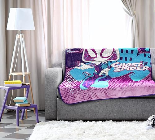 Miniatura 2 de Marvel Spidey and His Amazing Friends Ghost Spider Gwen - Mide 46 x 60 pulgadas, ropa de cama para niños con Gwen Stacy - Forro polar súper suave