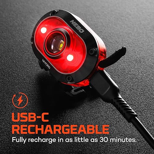 Miniatura 2 de NEBO MYCRO 450 - Linterna frontal recargable  450 lúmenes, 6 modos de luz, resistente al agua, clip desmontable para sombrero, lámpara de cabeza