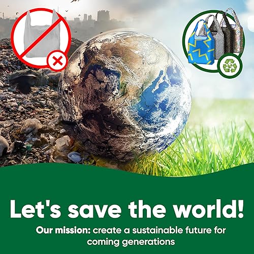 Miniatura 7 de Greenwerks - Paquete de 4 bolsas grandes reutilizables sostenibles y plegables para comestibles, capacidad de 50 libras