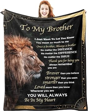 Best Brother Gifts from Sister for Birthday, Big Brother Birthday Gifts for Brother Adult from Sister,Birthday Gifts for Brothers from Sisters, 60"x80"Blanket