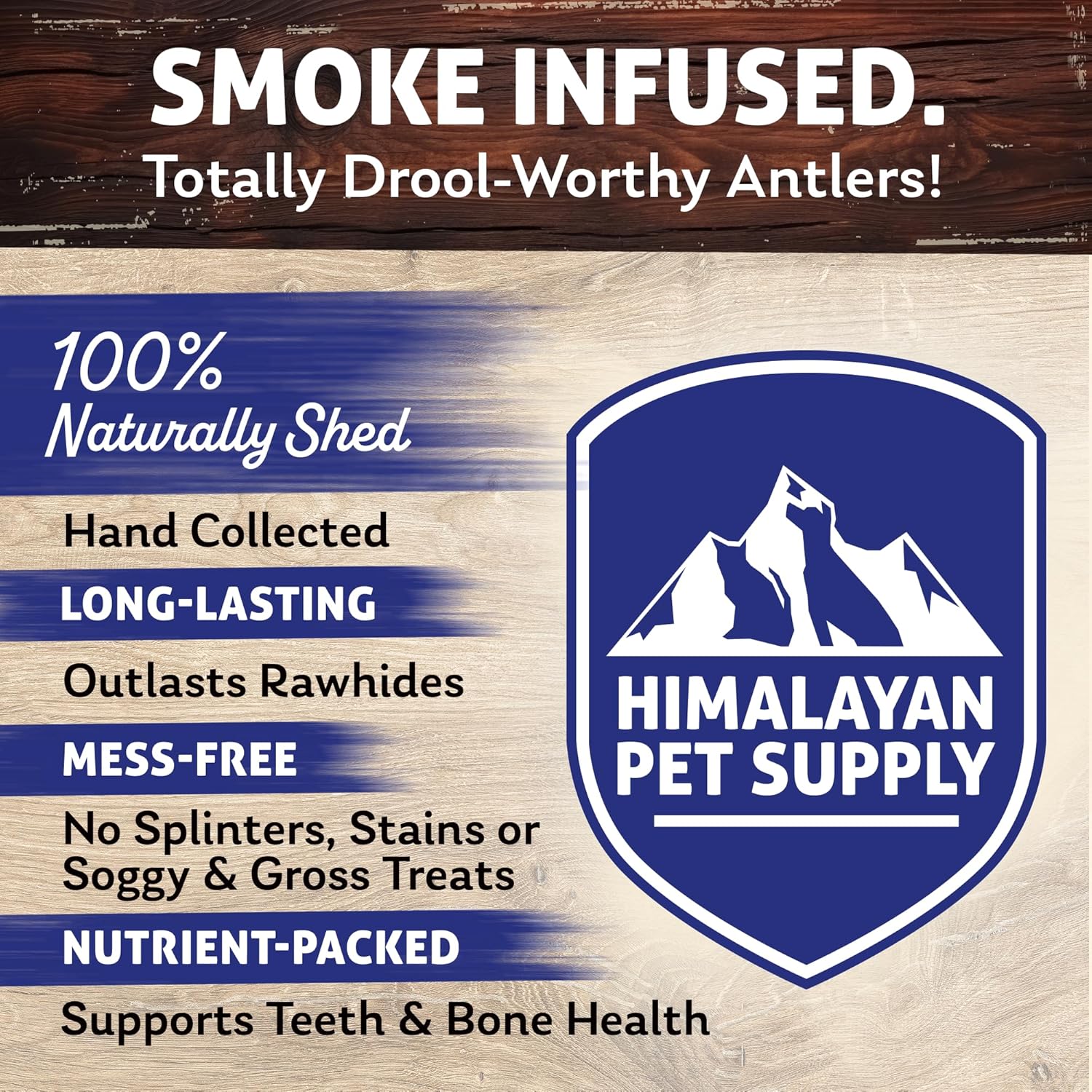 Himalayan Dog Chew Smoked Deer Antlers for Dogs – Long-Lasting Chew, Natural Split Antlers, Dog Antler Chews for Large Dogs Weighing 30-45 lbs, Splinter-Free Dog Chew Treats – 1 Large Smoked Antler