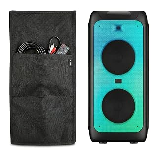 Dorca Speaker Cover for boAt Partypal 390 - Premium Black Polyester Dust Protector