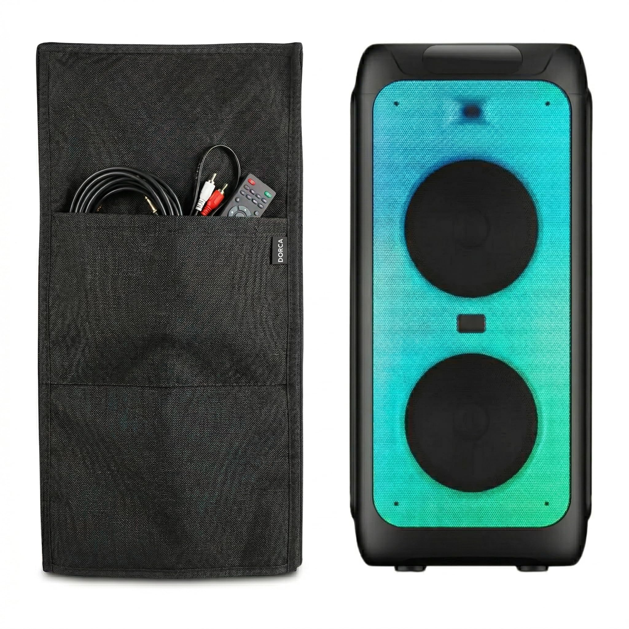Dorca Speaker Cover for boAt Partypal 390 - Premium Black Polyester Dust Protector-image-31