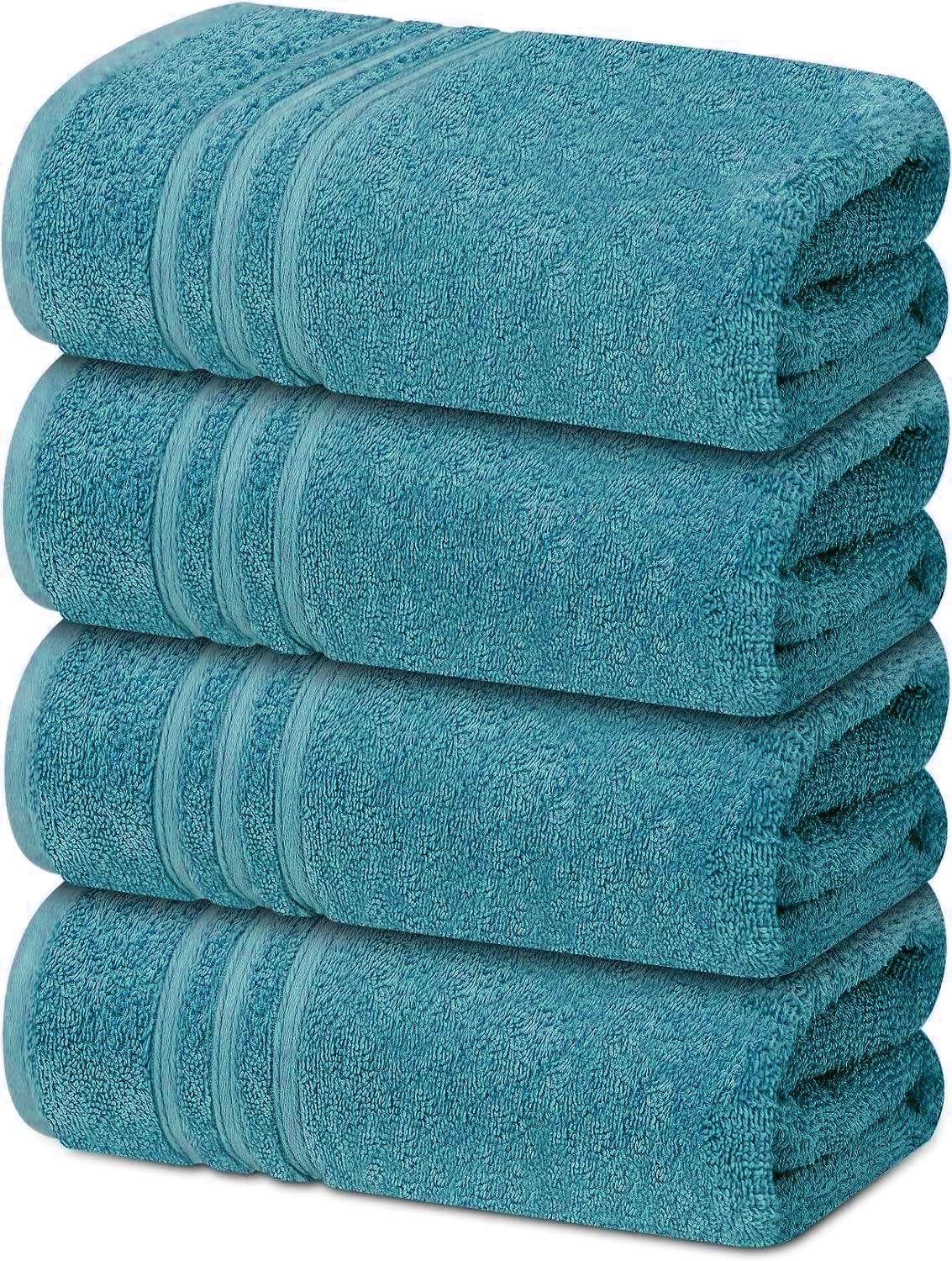 Textile Do Teal 4 X Large Bath Towels 100% Egyptian Cotton High Absorbent 500 Gsm Hotel Quality Jumbo Bath Towel Set (4, )