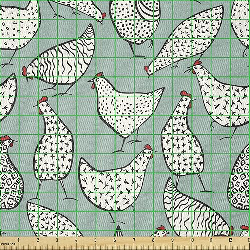 Miniatura 134 de Ambesonne Tela de Fiesta Popstar por Yarda, Estilo de Dibujos Animados Garabatos Dibujados a Mano Tema Musical Impresión de Arte Lineal, Tela