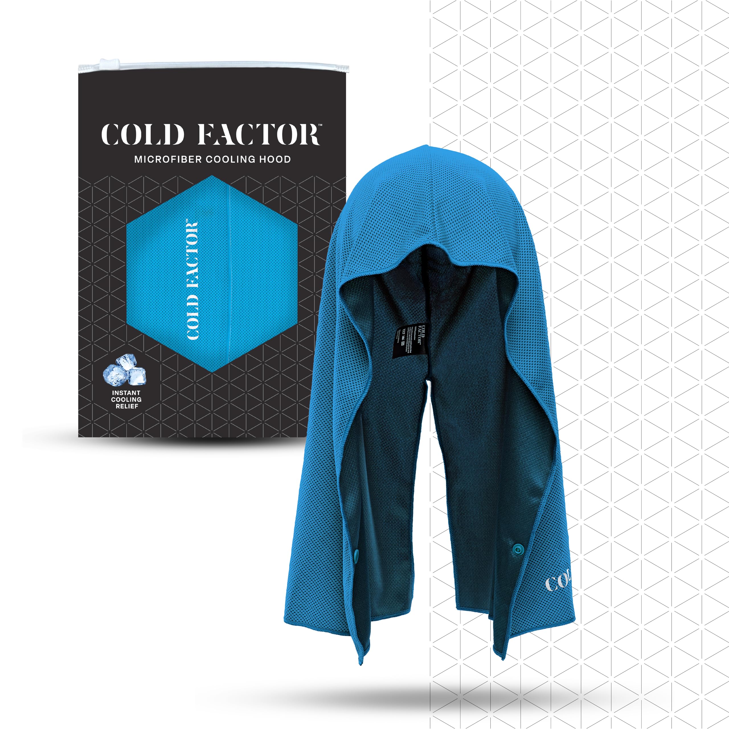 COLD FACTOR Instant Cooling Hoodie Towel – Advanced Chemical-Free Evaporative Cooling Technology – UPF 50+, 2+ Hours Cooling