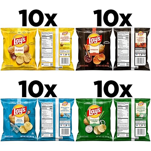 Miniatura 3 de Lay's - Papas fritas, paquete variado de 4 sabores, bolsas de 1 onza de porción individual, (paquete de 40)