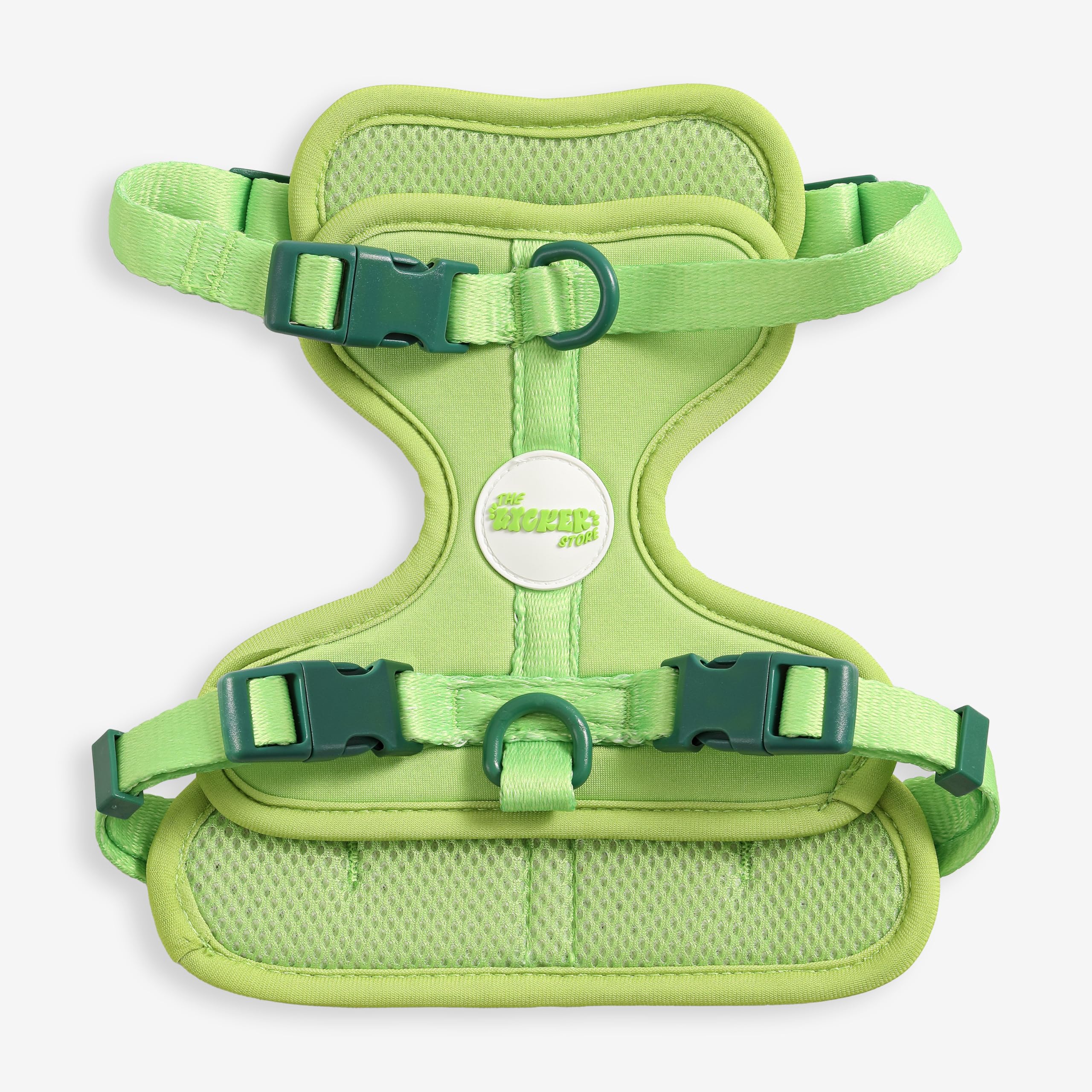 The LICKER Store HNS1001B Arlo Small Adjustable Soft Padded No Pull Pet Harness with 3 Buckles and 3 Leash Clips, Mojito