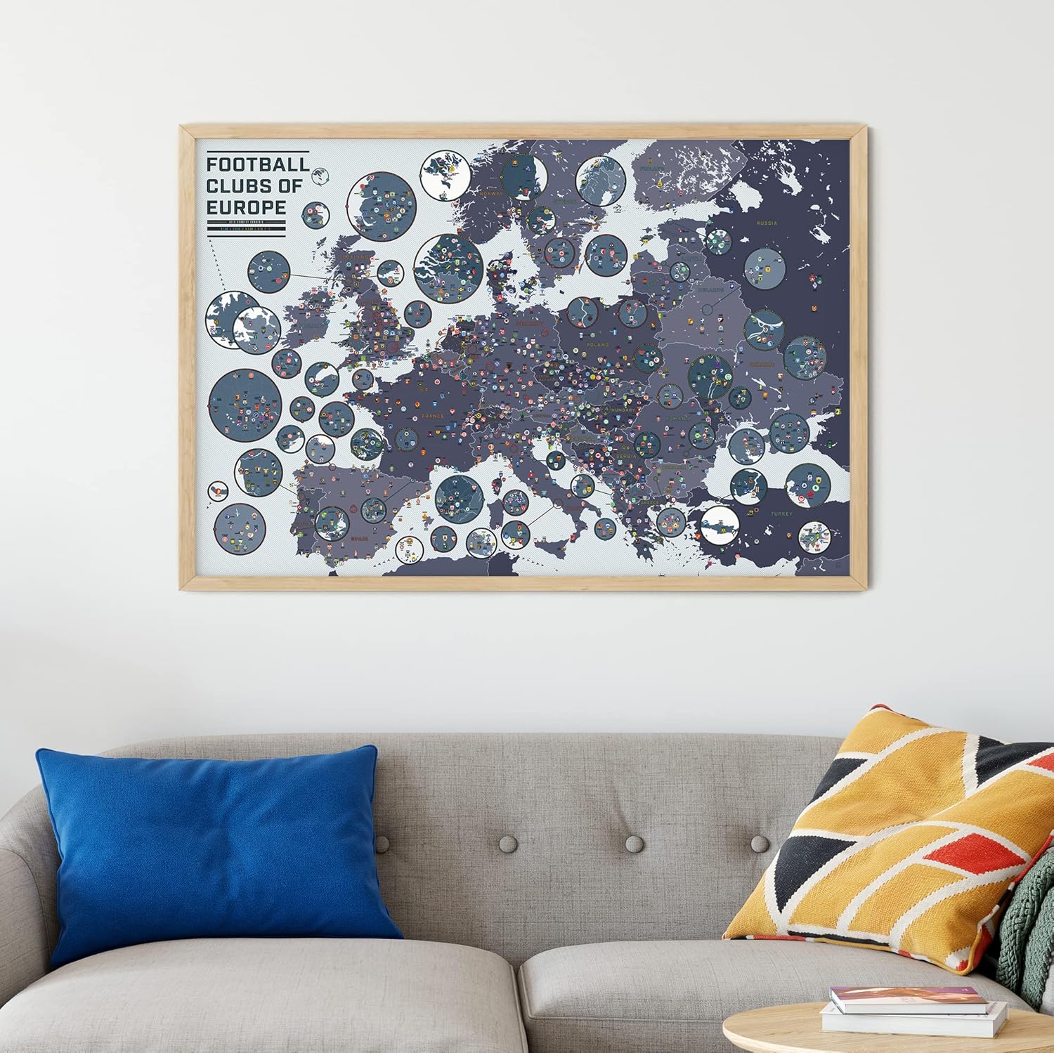 Pop Chart | Football Clubs of Europe | 36" x 24" Large Wall Art | Soccer Poster Featuring Over 1000 Clubs on a Massive Map | Sports Wall Decor for Living Room, Bedroom, and Man Cave - Image 6