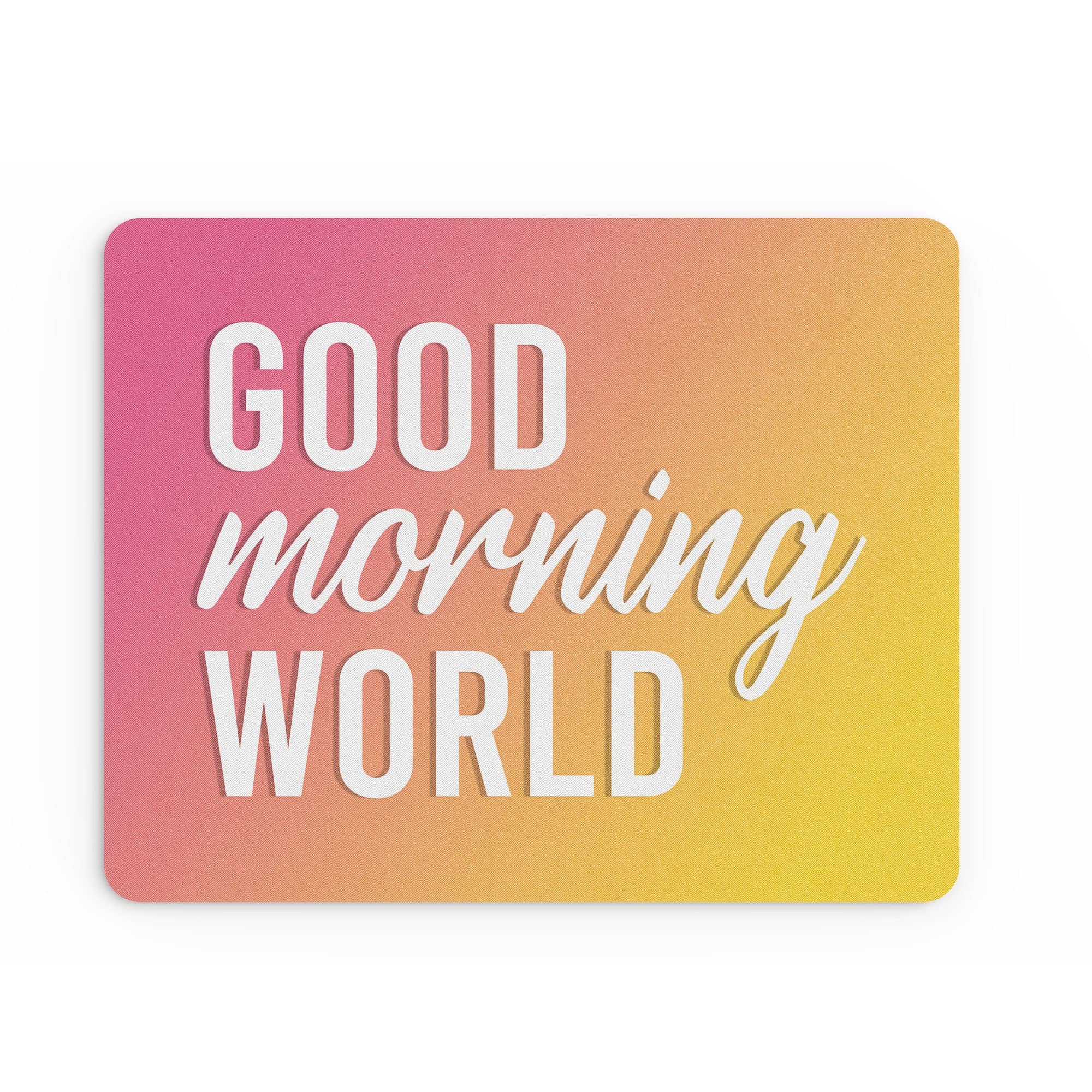 Tongue in Peach Funny Mouse Mat | Office Work Mousepad Desk Accessories Computers Admin Colleague | Good Morning World | Motivational Quotes | MM193