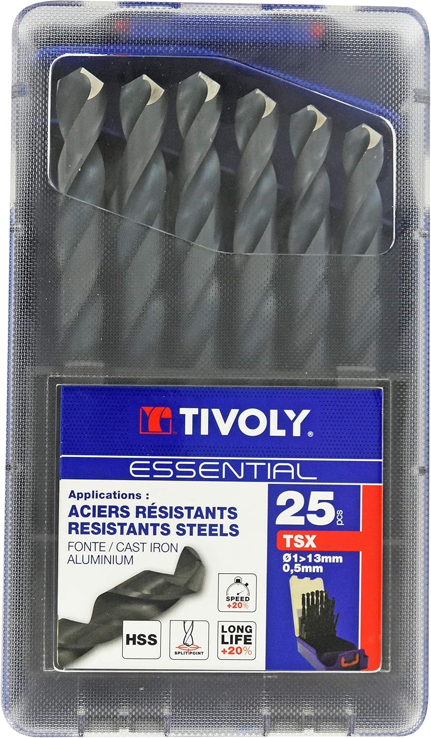 Tivoly 11453070017 Full Ground HSS Drill Bit Cylindrical Series Short, 1 – 13 x 0.5, Pack of 25 Pieces