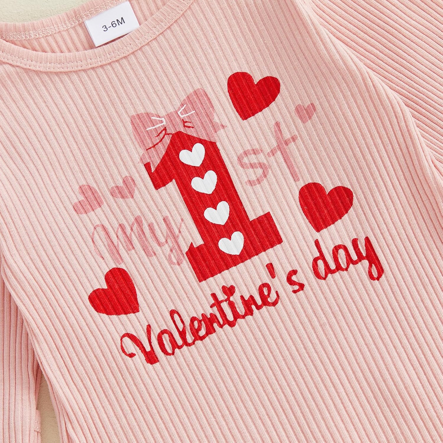 Adobabirl Baby Girl Clothes Newborn Onesie Ribbed Ruffle Romper Long Sleeve Jumpsuit Infant Cute Outfit with Headband - Image 4