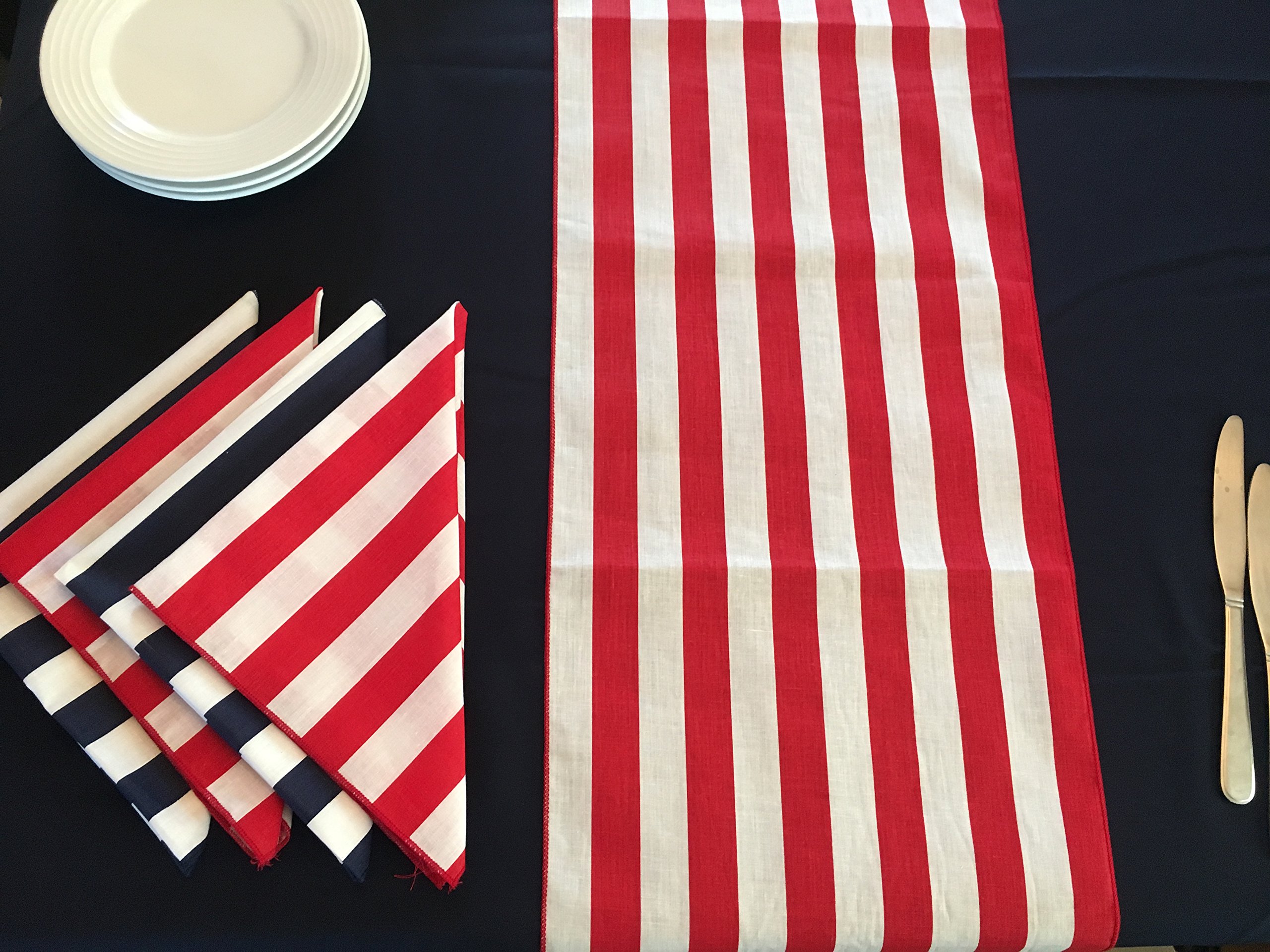 Amazon.co.jp: lovemyfabric 4th of Julyソリッドテーブルリネンセット