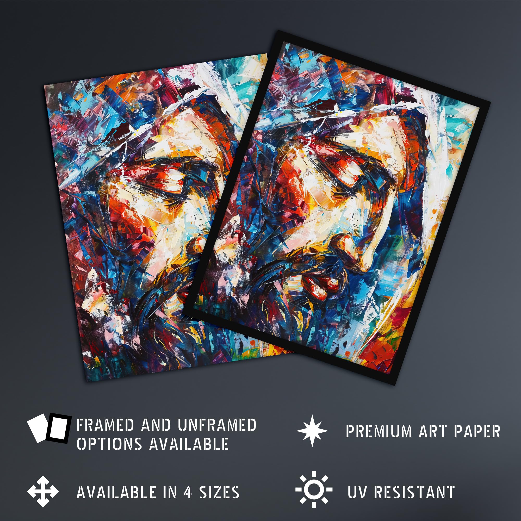 Artery8 Jesus Face Portrait Religious Painting Living Room Extra Large XL Wall Art Poster Print, Unframed 24X32", 81L x 61W cm - Image 2