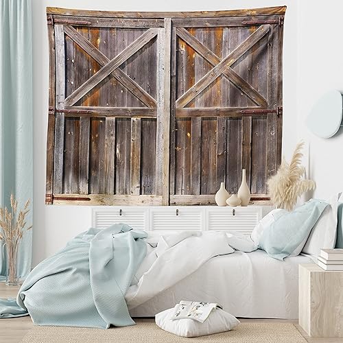 Miniatura 46 de Ambesonne Tapiz gótico, patio con hiedra encantada en la puerta antigua al bosque, colgante de pared ancho para dormitorio, sala de estar, 2-Verde