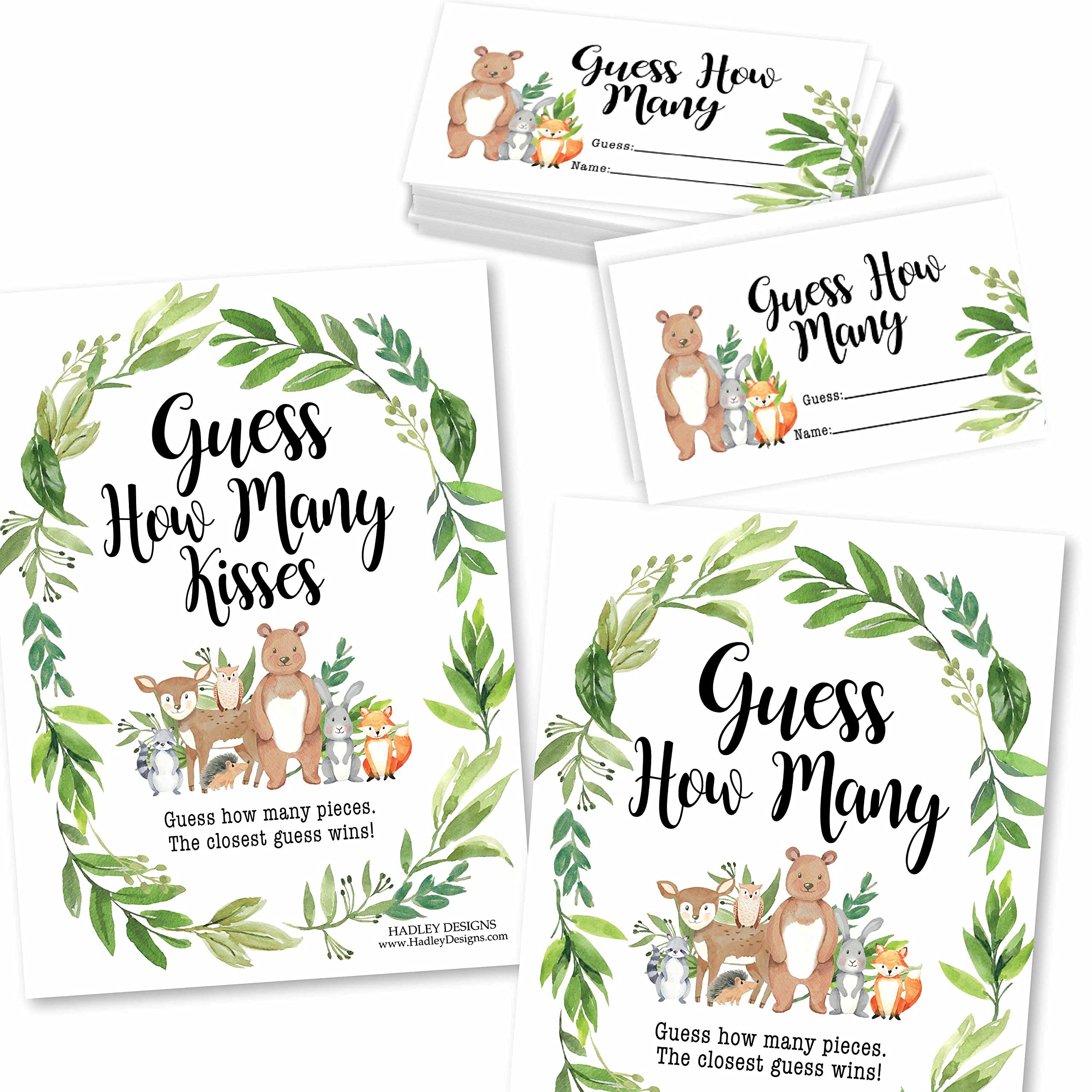 Buy 25 Woodland Baby Shower Games For Girls or Boys Guess How Many
