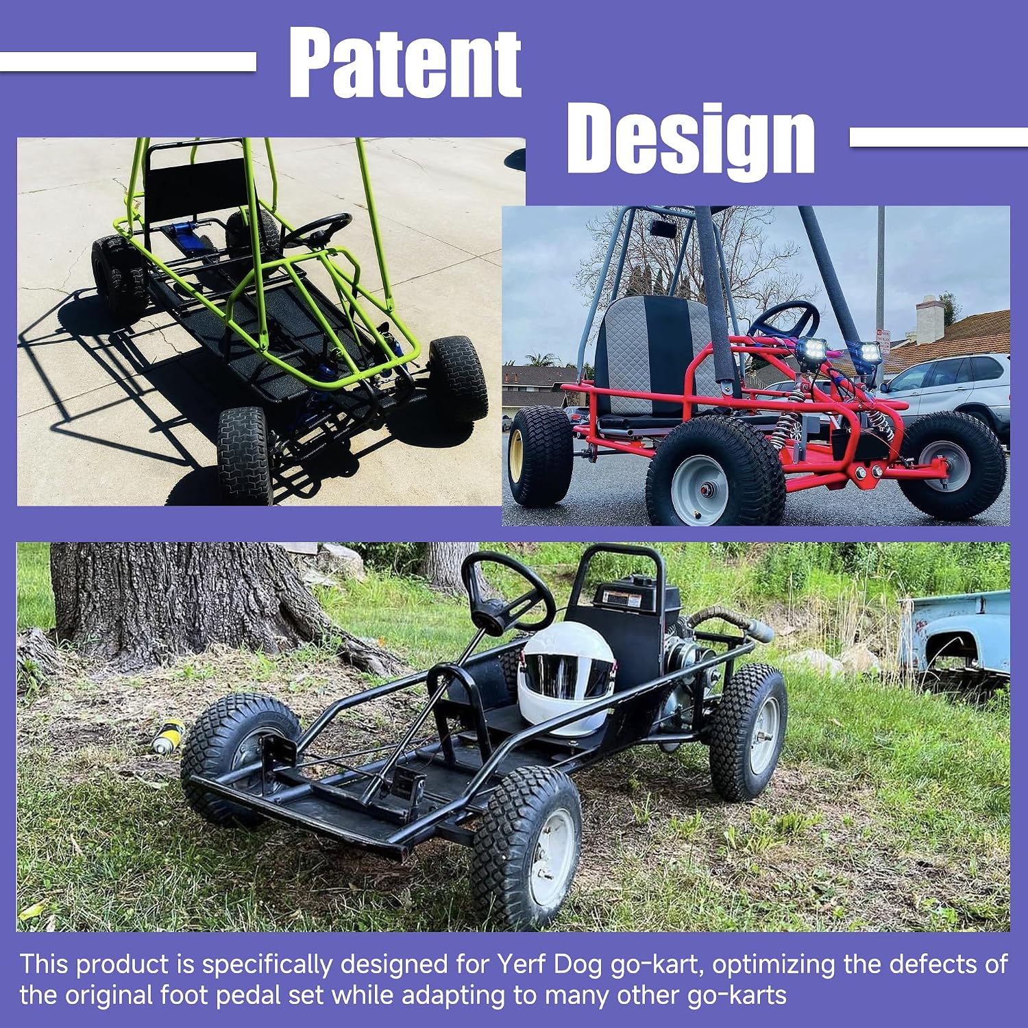Heavy Duty Go Kart Pedals Kit with Modified Brake and Throttle Foot Pedal Replacement for Yerf Dog Go Kart Parts Predator 212cc 196cc Go Cart Accessories Parts