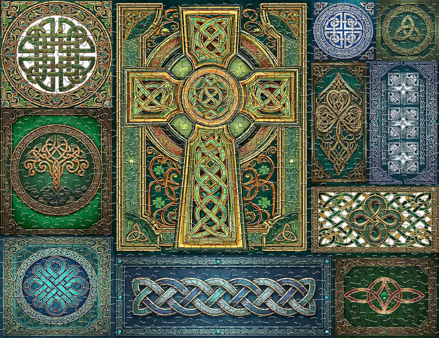 Springbok Celtic Knots 500 Piece Jigsaw Puzzle for Adults – Poster Now Included - Intricate Irish Art - Unique Cut Pieces – Made in USA