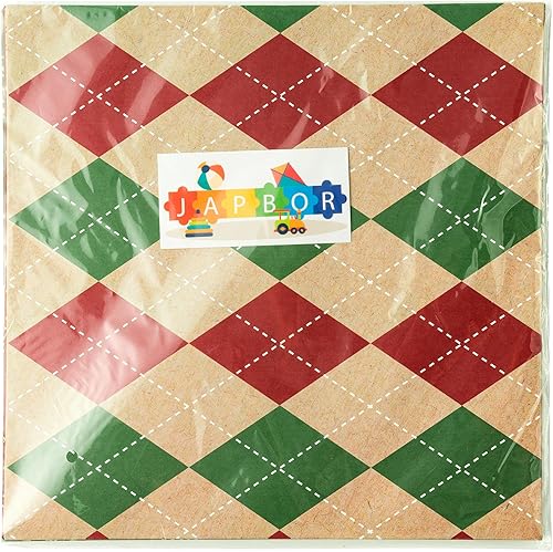 Miniatura 7 de JAPBOR 60 hojas de papel de patrón de Navidad, papel de álbum de recortes de Feliz Navidad, papel de origami de Navidad de doble cara, papel de